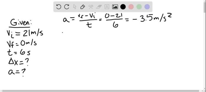 Bus decreases 40m acceleration 5s